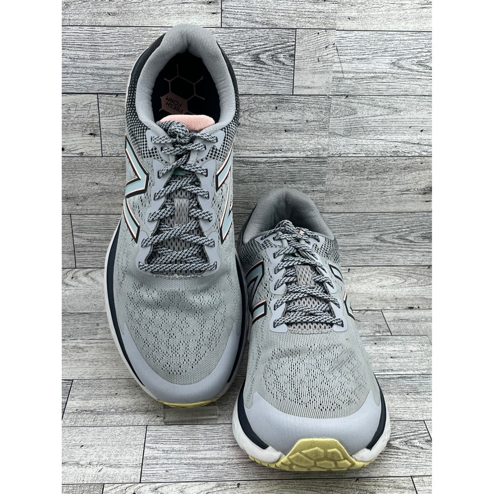 New Balance Fresh Foam 680v7 Women Grey Navy Running Shoes W680LG7 Size 11B
